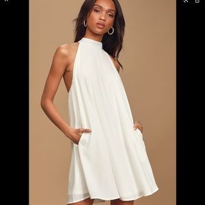 White Mock Neck Lulu’s Dress (Love of Mine)